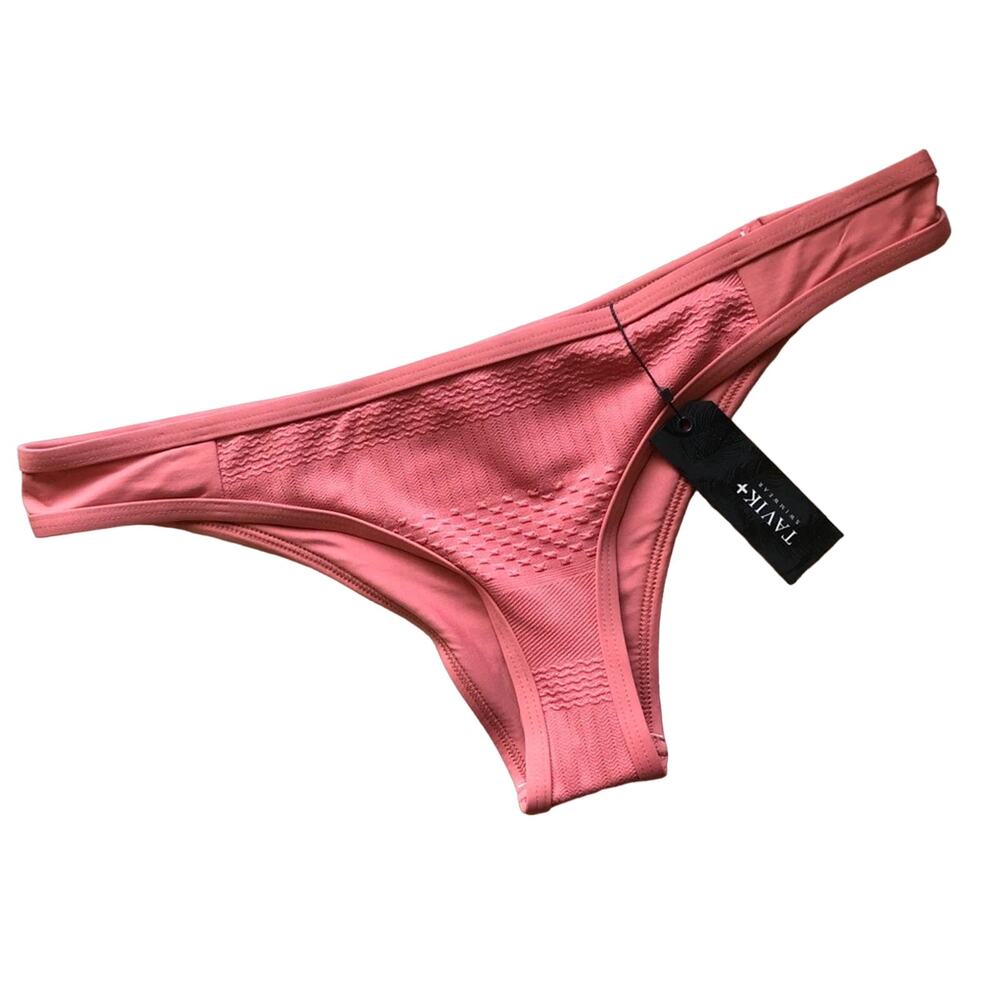Tavik Swimwear Pink Rose Mauve Textured Boho Jayden Swim Suit Bikini Bottom